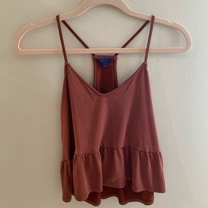 Burgundy flowy tank